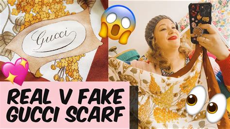 real gucci scarf vs fake|women's Gucci head scarves.